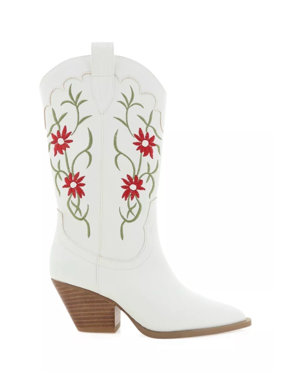 Bellini White Floral Cowboy Boots